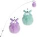 Bewudy 2 PCS Cat Wand Interactive Cat Toy Interactive Cat Wand Toys with Bells Cat Feather Toys for Indoor Cats Feather Dangler Funny Exercise for Indoor Cat Kitten Catcher (Ball)