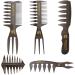 Noverlife 5PCS Men's Pompadour Hairstyling Combs - Professional Wide Teeth Texture Comb Set for Slicked Back Hairstyle - Buy Online on SooperMarket.com