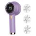 Electric Lint Remover for Clothes Lint Shaver 3-Speed Fabric Shaver with 6 Cutter Leaf and LED Display Bobble Remover Portable Debobbler with 3 Use Protection and 3 Replacement Cutter Purple