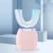 ksoia Ultrasonic Toothbrush Adult Electric Toothbrush Sonic Toothbrush 360  Oral Cleaning Wireless Charging & LED Light|IPX7 Waterproof U-Shaped Brush Head Protects Gums (Pink)