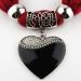 GUMEI Ethnic Style Heart Pendant Necklace with Nature Stone & Leopard Pattern Scarf - Buy Online on SooperMarket.com