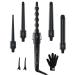 Lockenstab ohuhu 5 in 1 curling iron set with gloves wave iron curling bars with 5 pieces 9 to 32 mm interchangeable ceramic coating hair curler great gifts for girls women mother's day black