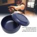 Dark Blue Razor Shell with Lid - Wide Iron Shaving Soap Cup & Foam Mug with Large Capacity for Effortless Shaving - Buy Online on SooperMarket.com