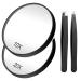 Funtopia Magnifying Mirror and Tweezers Kit 20X/10X Magnifier Compact Mirrors with 2 Suction Cups Travel Mirror for Makeup Eyebrow Tweezing Blackhead Blemish Removal (3.5 Inch Black)