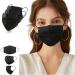 Trasign Black Disposable Face Masks, 100Pcs Earloop Face Masks 3-Ply Mouth Cover Black Face Mask Breathable Disposable Masks