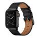 OUHENG Compatible with Apple Watch Band 49mm 45mm 44mm 42mm, Genuine Leather Band Replacement Strap Compatible with Apple Watch Ultra Series 8/7/6/5/4/3/2/1/SE2/SE, Black Band with Black Adapter Black/Black 49mm/45mm/44mm/42mm