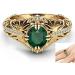 14k Gold Filled Emerald Diamond Ring for Women - Anniversary Engagement Wedding Gemstone Ring - Buy Online on SooperMarket.com