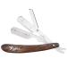 Candure razor men with changing blade stainless steel extra sharp professional razor blade for precise shapes and cutting beard - barber hairdresser knife with wooden handle & 10 razor blades 13cm