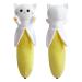 Yamepuia 21" Long Banana Cat Plushies Body Pillow Toys Cute Long Cat Plush Toys Kawaii Long Banana Cat Plush Yellow Cat Throw Pillow Gifts for Kids Boys Girls Banana Cat Pillow
