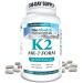 Vitamin K2 MK-7 100 mcg. 330-Day Supply of K2 Vitamin Supplement (330 Veggie Vitamin K Capsules MK7 Form) 330 count (Pack of 1)