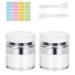 Airless Pump Bottle 2PCS Moisturiser Container Refillable Pump Dispenser Cream Jar Vacuum Bottle Travel Cream Bottle Portable Cosmetic Container (50ml)