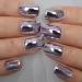 24pcs Metallic Chrome Short Length Press On Nails - Purple Solid Color Salon Manicure | High Shine Mirror Fake Nail Set - Round Tip Acrylic Nails - L5941-1 - Buy Online on SooperMarket.com