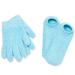NatraCure Moisturizing Gel Booties and Gloves Set - (for Dry Skin, Dry Hands, feet, Cracked Heels, cuticles, Rough Skin, Dead Skin, use with Your Favorite lotions) - 155/175-AQ/RET - Color: Aqua