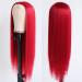 Missyvan Ruby Red Long Straight Synthetic Wig - Natural Look, Heat Resistant Fiber, Middle Parting - Buy Online on SooperMarket.com