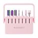 Makartt Drill Bit Holder For Nail Drill Bits Organizers and Storage Case for Nail Bit and Nail Tech Supply Tool Display Upgrade 7 Anti-Slip Holes Detachable Stander- Pink (Not Inlcude Drill Bits)