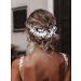 IYOU Flower Bridal Hair Vine Silver Pearl Bride Headband Leaf Wedding Headpiece Communion Prom Hair Accessories for Women and Girls - Buy Online on SooperMarket.com