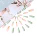 Brishow Coffin Artificial Nails - Long Pink Green Bellarina Acrylic Press-On Nails - 24pcs for Women & Girls | International Shipping - Buy Online on SooperMarket.com