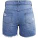 Napoo Women's High Waisted Ripped Denim Shorts - Blue, Medium - Buy Online on SooperMarket.com