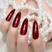 UrtjSDG Extra Long Sharp Stiletto Artificial Nails - Claret Red Lace Press-On Nail Tips for Salon Quality Art & Party Wear - Buy Online on SooperMarket.com