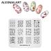 4PCS Nail Art Stamping Plates Set - Christmas Flower Grid Design Stencils with Polish Stamper | Multi-Pattern Nail Art Templates for DIY Manicure - Buy Online on SooperMarket.com