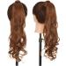 Clip in Ponytail Extension Wrap Around for Women Long Synthetic Natural Wavy Curly Hair Pony Tail Hair Extensions 17 inch Light Auburn - Buy Online on SooperMarket.com