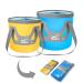 IFWELL Collapsible Bucket with Handle 5 Gallon Portable Folding Bucket Upgraded Ultra Lightweight Outdoor Basin Pail for Fishing, Camping, Hiking, Car Washing and More (Blue Yellow, 20L-12L) Blue Yellow 20L-12L