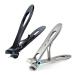 OUHUAN 2x Set Thick Toenail & Fingernail Cutter with Wide Opening Stainless Steel Silver & Black