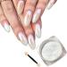 White Pearl Chrome Nail Powder  Pearlescent White Nail Art Jewelry Glitter Powder Mirror Effect Aurora Magic Pearlescent Symphony Mermaid Pearl Neon Nail Powder DIY Nail Art Decorations Manicure Tool