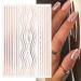 3D Rose Gold Metal Nail Stickers - Self-Adhesive Nail Art Decals for DIY Manicure | 8 Sheets of Stripe Lines & French Tips - Buy Online on SooperMarket.com
