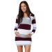 HAPPY MAMA Women's Maternity Stretch Knit Colour Block Jumper Dress Stripes 405p 16-18 Crimson