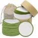 Tumnea Sliming pads washable and reusable Sweeping pads cotton pads make -up pads made of bamboo cleaning pads with cotton laundry bag and storage box - 20 pieces White + Green 20 Pieces