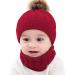 Yinuoday 2PCS Toddler Baby Knit Hat Scarf Set - Winter Warm Beanie Cap with Circle Loop Scarf Neckwarmer in Red - Buy Online on SooperMarket.com