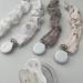 Mimuselina 4-Pack Pacifier Chain with Metal Clip for Babies - Fabric Pacifier Strap & Clip (Neutro) | International Shipping Available - Buy Online on SooperMarket.com