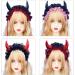JSGHGDF Creative Spooky Devil Horn Shape Hairband Women Pleated Lace Makeup Skincare Headband for Halloween Photography Hairband Black - Buy Online on SooperMarket.com