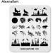 Natural Forest Wildlife Nail Art Stamping Plate - Wolf Moon Eagle Branch Design | Nail Design Manicure Print DIY Transfer Tools NA032 - Buy Online on SooperMarket.com