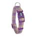Yudote soft dog collar checkered checkered collars not lovely for small dogs with sensitive skin violet S (1-pack) violet plaid