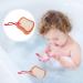Cartoon Bread Shaped Kids Bath Sponge - Light Yellow 21X7.5CM - Buy Online on SooperMarket.com