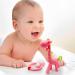 Soothing Giraffe Silicone Baby Teether Toy - Easy to Hold & Clean, Pain Relief for Infant Sore Gums (Pink) - 3 Months - Buy Online on SooperMarket.com