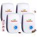 Ultrasonic Pest Repeller, Indoor Ultrasonic Repellent for Roach, Rodent, Mouse, Bugs, Mosquito, Mice, Spider, Electronic Plug in Pest Control, 4 Packs