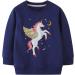 Girls Cotton Sweatshirt | Casual Long Sleeve Pullover for Toddlers | Blue | Ages 1-12 - Buy Online on SooperMarket.com