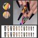 GORS Long Black Press on Nails - Colorful Coffin Fake Nails with Graffiti Note Designs | Full Cover False Nails for Women - Buy Online on SooperMarket.com