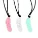 Toyandona 3PCs sensory necklace Beißring necklace toys silicone chew tool chewing fans for young girls with autism adhs SPD oral motor teeth bite needs