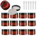 TIANZD 24 Pieces Empty 100ml Brown Plastic Cosmetic Jars with Black Screw Lid 100g Small Pot for Cosmetic Travel Homemade Cream Gel Lip Balm Salve Storage Containers+ 6x Spatula Brown 100ml
