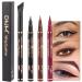 evpct 3Pcs Black Brown Red Brown Liquid Wing Eyeliner Stamp Eye Pencil Makeup Sets Waterproof Colored Color Eye Liners Stamps Shapes delineador de ojos contra el agua delineadores de colores para ojos 3 Count (Pack of 1)...