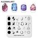 4-Piece Nail Stamping Plate Set - Leaf Watermelon & Gem Patterns for DIY Nail Art | International Shipping - Buy Online on SooperMarket.com