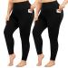 yeuG Women's Plus Size Leggings with Pocket-2 Pack High Waist Tummy Control Yoga Pants Spandex Workout Running Black Leggings Black black XX-Large