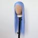Tawarm Long Light Blue Wig for Black Women | Synthetic Lace Front Glue-Free Hand-Knotted Daily Wear & Cosplay | 33 x 7.6 cm Straight Style - Buy Online on SooperMarket.com