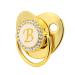 Golden Baby Pacifier with Clip | Curved Design Silicone Bling Clips for 6-18 Months | Stylish Soothing Accessory for Girls - Buy Online on SooperMarket.com