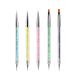 ANGENIL 5 Pcs Acrylic Nail Art Brushes, Doubel Ended Nail Dotting Pen Liner Brush Manicure Point Drill Drawing Painting Tools Set for DIY Nail Art Designs Nail Art Pen with Liner Brushes