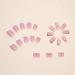 Justotry 24 Pcs Heart Square Short Milky French Press on Nails - Glitter Fake Nails Medium with Nail Glue - Pink Stick on Nails for Women - Squoval Nails for Nail Art - Buy Online on SooperMarket.com